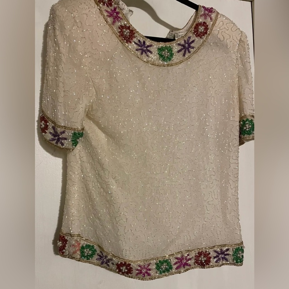 Vintage Embroidered Laurence Kazar Blouse